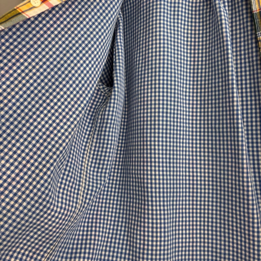 Vintage Yves Saint Laurent Pour Homme Plaid Button Down Shirt Size L 100% Cotton - Picture 8 of 16